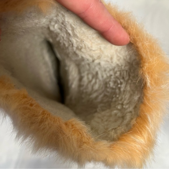 Vintage Y2K Bebe Faux Fur Winter Eskimo Boots Women’s 8 Tan Chunky Apres Ski - Picture 8 of 9